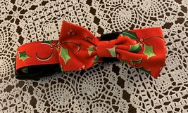 Hounds Abound Christmas Designer Dog Collar MEDIUM 18&quot; Neck Red Bow  Bra... - £8.59 GBP