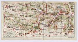 1927 Original Vintage Map Of Vicinity Of Chevreuse / Les Vaux De Cernay / France - £19.06 GBP