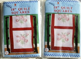 Lot of 2- 6 pack Stamped White Quilt Blocks 18&quot;X18&quot; Long Stem Rose Jack Dempsey - £39.22 GBP