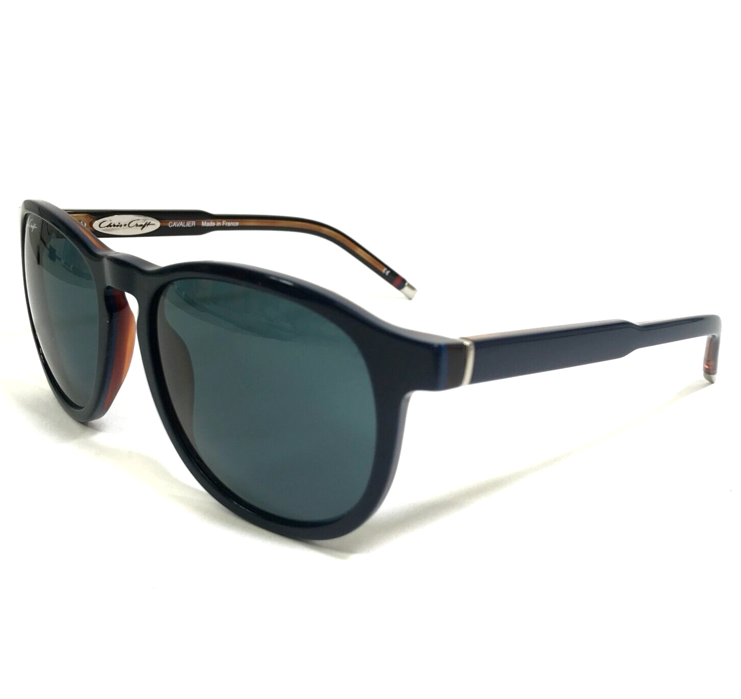 Chris Und CRAFT Sonnenbrille CF 3009L 02N3 Blau Braune Rund Rahmen W Bla... - $148.48