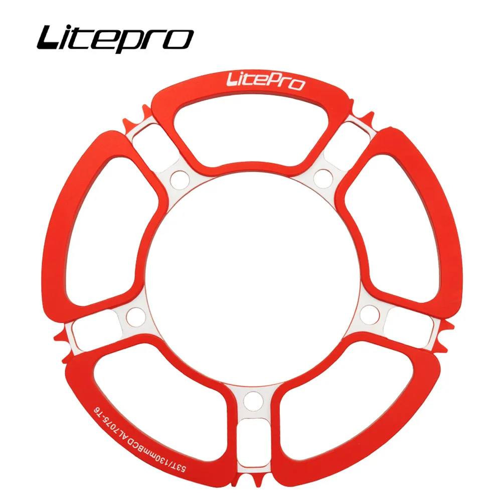 Sporting Litepro 53T Petal Chainring 56 58T 5 Hole Aluminum Alloy Crankset Foldi - £42.46 GBP
