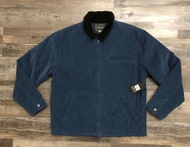 Valor Mens Medium Blue Corduroy Lined Full Zip Jacket New with Tags - $23.93