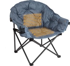 Teal Macsports Heated Cushion Folding Lounge Patio Club Camping, Picnic,... - £142.27 GBP