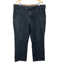 Duluth Trading Co Jeans Mens 42x28 Gray Black Flex Ballroom Straight Leg Denim - £23.96 GBP