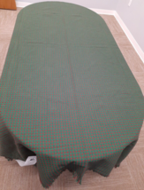The Mountain Weave Green &amp; Red Homespun Cotton Tablecloth 60&quot; x 90&quot; Oblong ~ NWT - £62.18 GBP