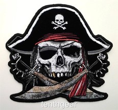 Pirate Skull Matey Embroidered Patch 11W 10H - $23.71