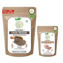 Pink Salt 400 gm + Chia Seeds 500 gm Premium Raw Chia Seed | Healthy Super Food - £24.20 GBP