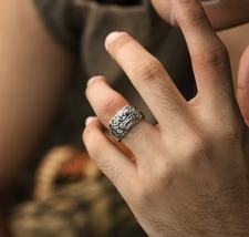 Indonesia 925 Silver Ring Bali Barong, Dragon, Snake, Tiger, Bird, Trisula - $2,117.74 MXN