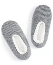 Womens Slipper Socks Faux Fur w/Grippers Grey Size S/M Charter Club $12 - Nwt - £2.86 GBP
