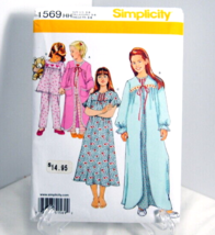 Simplicity Sewing Pattern #1569 Size 3-6 Child&#39;s and Girls&#39; Sleepwear 20... - £5.09 GBP