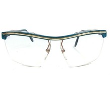 Bright Eyes Optical Affairs Eyeglasses Frames Blue Square Wrap Half Rim 70s 80s - £36.60 GBP