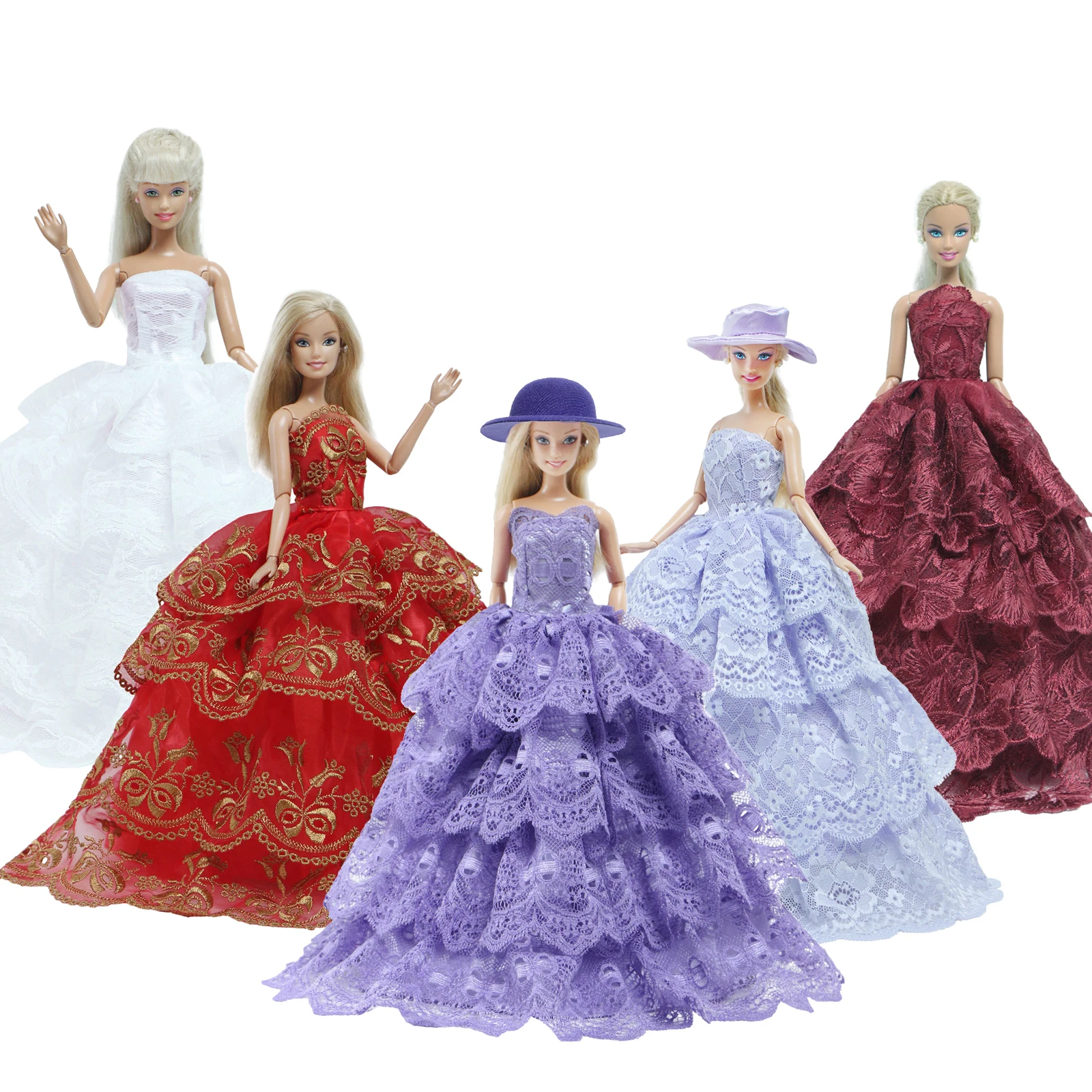 Play Handmade Wedding Doll Dress Princess Evening Party Ball Long Gown Skirt Bri - £22.91 GBP