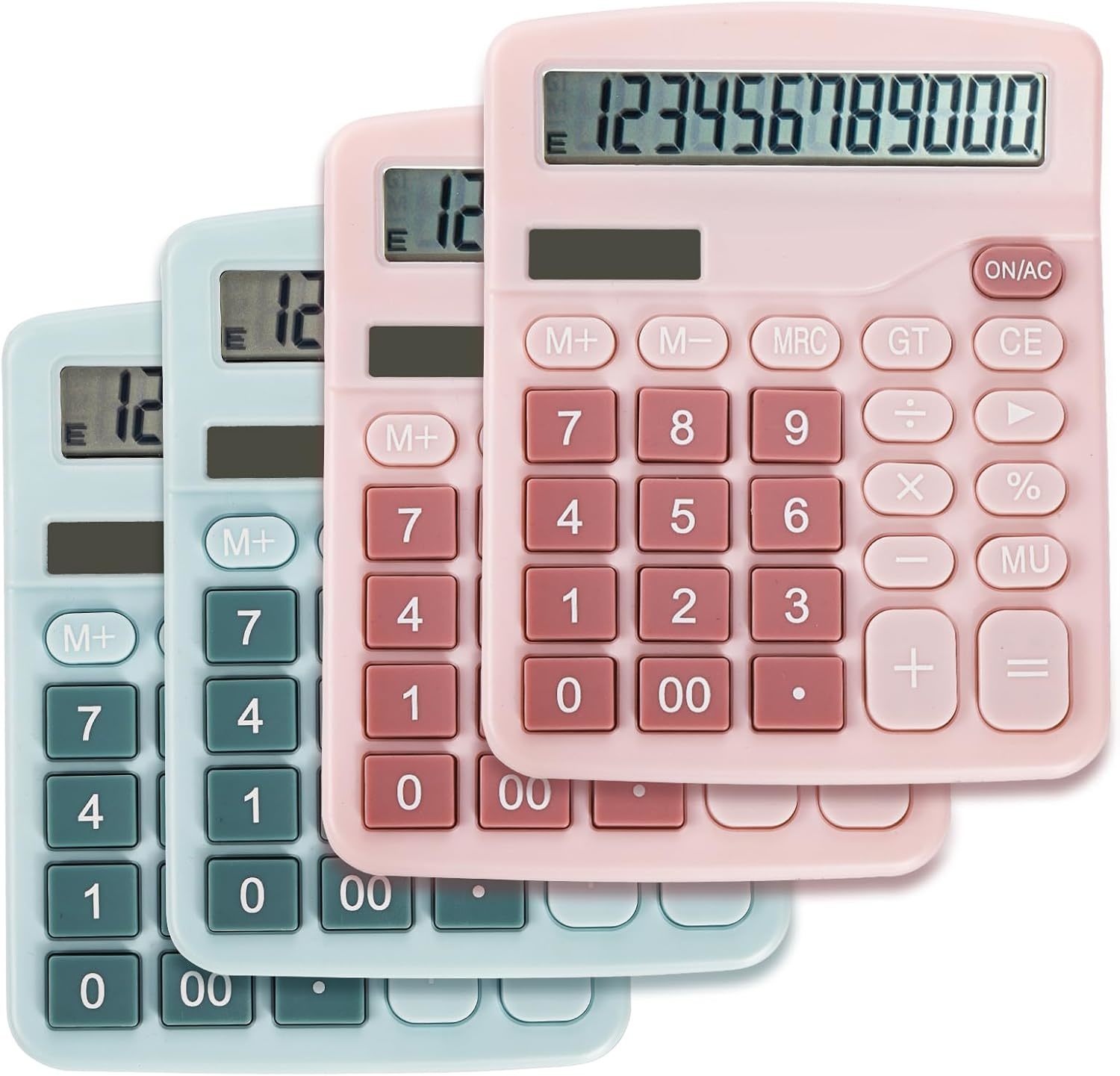 This Set Of Four Handheld Desktop Calculators Features A Large Display W... - $23.74