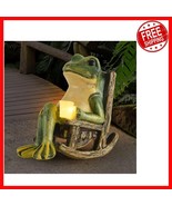 Charming Miniature Frog Solar Garden Statue - Perfect Gift for Any Occasion - $43.55