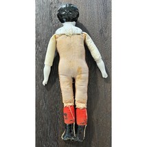 Circa 1900 Antique German China Head Low Brow Rosy Cheeked Doll Muslin Body 11&quot; - £79.58 GBP