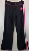 L) SO Woman Striped Pink Black Sweatpants XL 16 Embroidered - $11.87