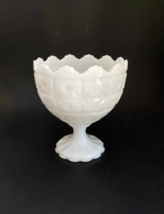 Vintage Napco Milk Glass Pedestal Compote Candy Dish Planter #1185 USA - £10.21 GBP