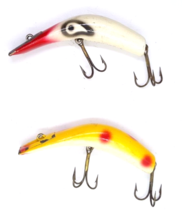 Two Kautzky Lazy Ike #3 Vintage Fishing Lures Wooden - $30.09 CAD