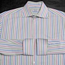 BRANDOLINI MEN&#39;S SARTORIALE ITALY Sz 41/16 MULTI-COLOR STRIPED L/S DRESS... - $22.24