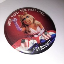 1980&#39;s Miss Piggy For President 3 1/2&quot; Pinback Button Hallmark Muppets Show - $13.37