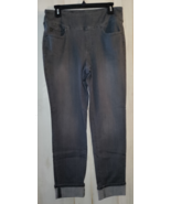 NEW WOMENS belle by KIM GRAVEL GRAY WASH PULL ON CUFFED JEANS W/ POCKETS... - $34.95