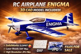 Airplane Plans RC Enigma 3D CAD SLDPRT DXF JPG CNC Laser Cut Model Files... - $24.28