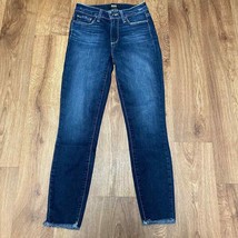 Paige Hoxton Ankle Raw Hem Skinny Jeans Mid Rise Womens 25 Medium Wash Tarin - £29.58 GBP