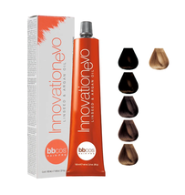 BBCOS Innovation Evo - Linseed & Argan Oil Hair Color - Intensive Natural, 3.4 O