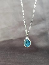 Necklace. Sterling Silver necklace with Kyanite stone. Necklace for women/men bo - £78.57 GBP