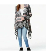 Boho Chic Open Front Tribal Aztec Long Knit Cardigan Sweater Western, Si... - $209.53 MXN