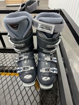 Women&#39;s Nordica Beast 10W Ski Boots Size 26.5 Light Blue Silver Used - £54.50 GBP