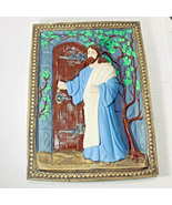 Jesus Knocking at the Door 3D Ceramic Wall Hanging Hand Painted HEAVY Vi... - £10.29 GBP