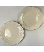 2 Pier 1 McKenzie Ivory White Salad Plate Scallop Edge Scroll Cream Beig... - $14.84