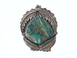 Vintage Navajo sterling chrysocolla pendant/bolo - £188.83 GBP