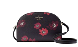 New Kate Spade Perry Saffiano PVC Dome Crossbody Floral Black Multi - £66.75 GBP