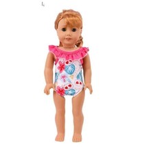 Doll Swim Suit Fits American Girl &amp; 18 in Dolls Tropical Flower 1-Piece ... - $6.50