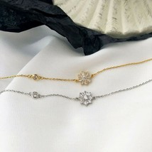2.0Ct Diamond Snowflake Flower Pendant 925 Sterling Silver Chain Bridal Bracelet - £52.74 GBP