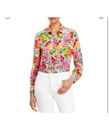Large Alice + Olivia Willa Floral Print Silk Shirt in Garden Floral MSRP... - $2,855.73 MXN