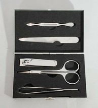 5pc Manicure nail set scissors,nail clippers, tweezers,nail file,cuticle pusher  - £2.32 GBP