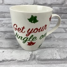Pfaltzgraff White Get Your Jingle On Christmas Mug Winter Holiday Bells Large - £11.10 GBP