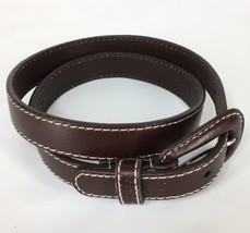 PERRY ELLIS Brown Leather Designer Belt Mens Size Medium 27&quot;-31&quot; EUC - £11.32 GBP