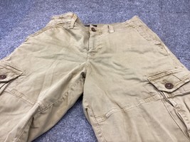 American Eagle Cargo Shorts Men 30 Beige Camo Flap Pocket Outdoor - $14.84