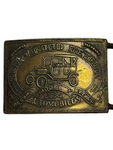 Vintage Henry Ford Detroit Belt Buckle Model T Automobiles Brass Tone 4” - $21.60