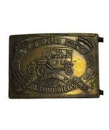 Vintage Henry Ford Detroit Belt Buckle Model T Automobiles Brass Tone 4” - $21.60