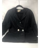 Magaschoni Women’s Jacket Size 6 Black Hooded, Pockets ,Side Slits - $15.42 CAD