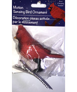 Motion Sensing Chirping Red Cardinal Song Bird Clip Ornament-BRAND NEW-S... - £66.09 GBP