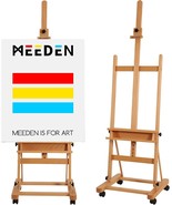 MEEDEN Large Studio H Frame Easel Beech Wood Artist Easel Adjustable Mov... - $240.04 CAD