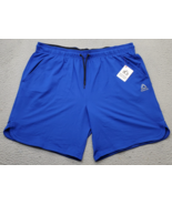 Reebok Activewear Shorts Mens 2XL Blue Slim Moisture Management Drawstri... - $21.44