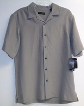 Via Europa Size Small Textured Marsh Short Sleeve Button Shirt New Mens ... - £45.74 GBP