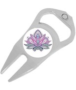 Lotus Flower Golf Ball Marker Divot Repair Tool Bottle Opener - £9.42 GBP